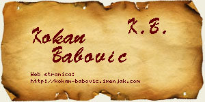 Kokan Babović vizit kartica